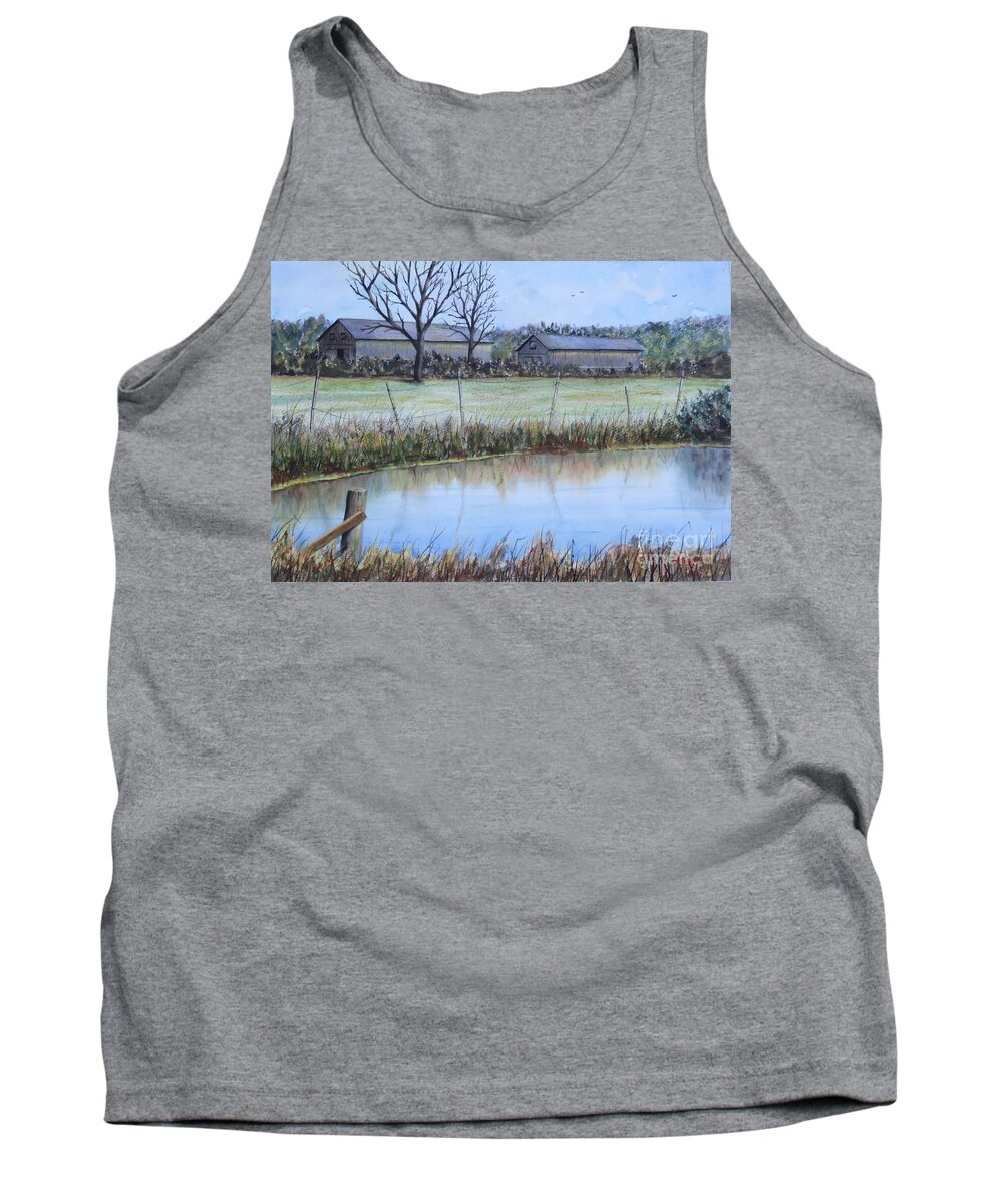 Pond Tank Top featuring the painting Frog Hollow Pond by Joseph Burger
