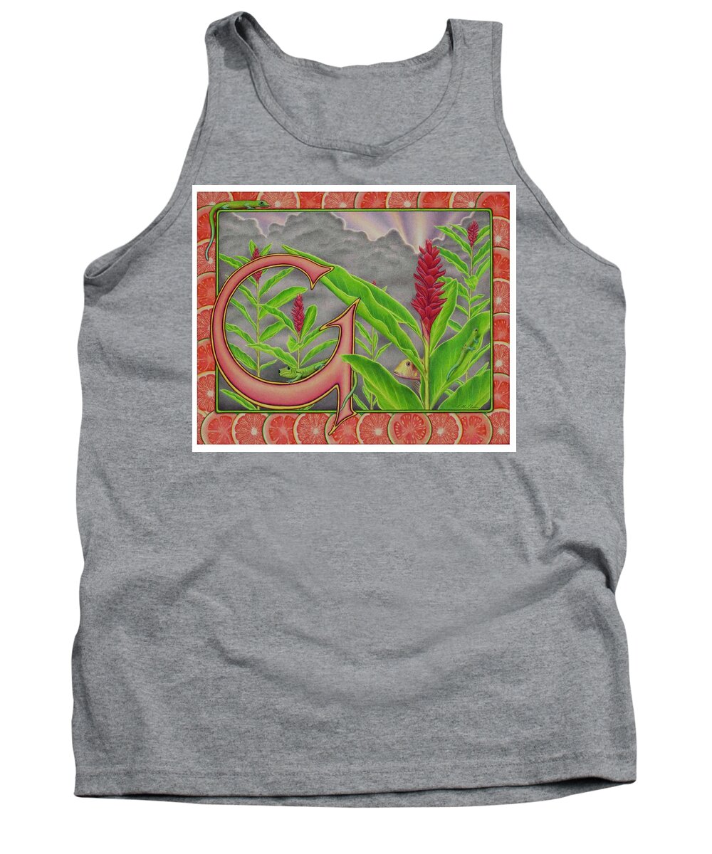 Kim Mcclinton Tank Top featuring the drawing G is for Gecko by Kim McClinton