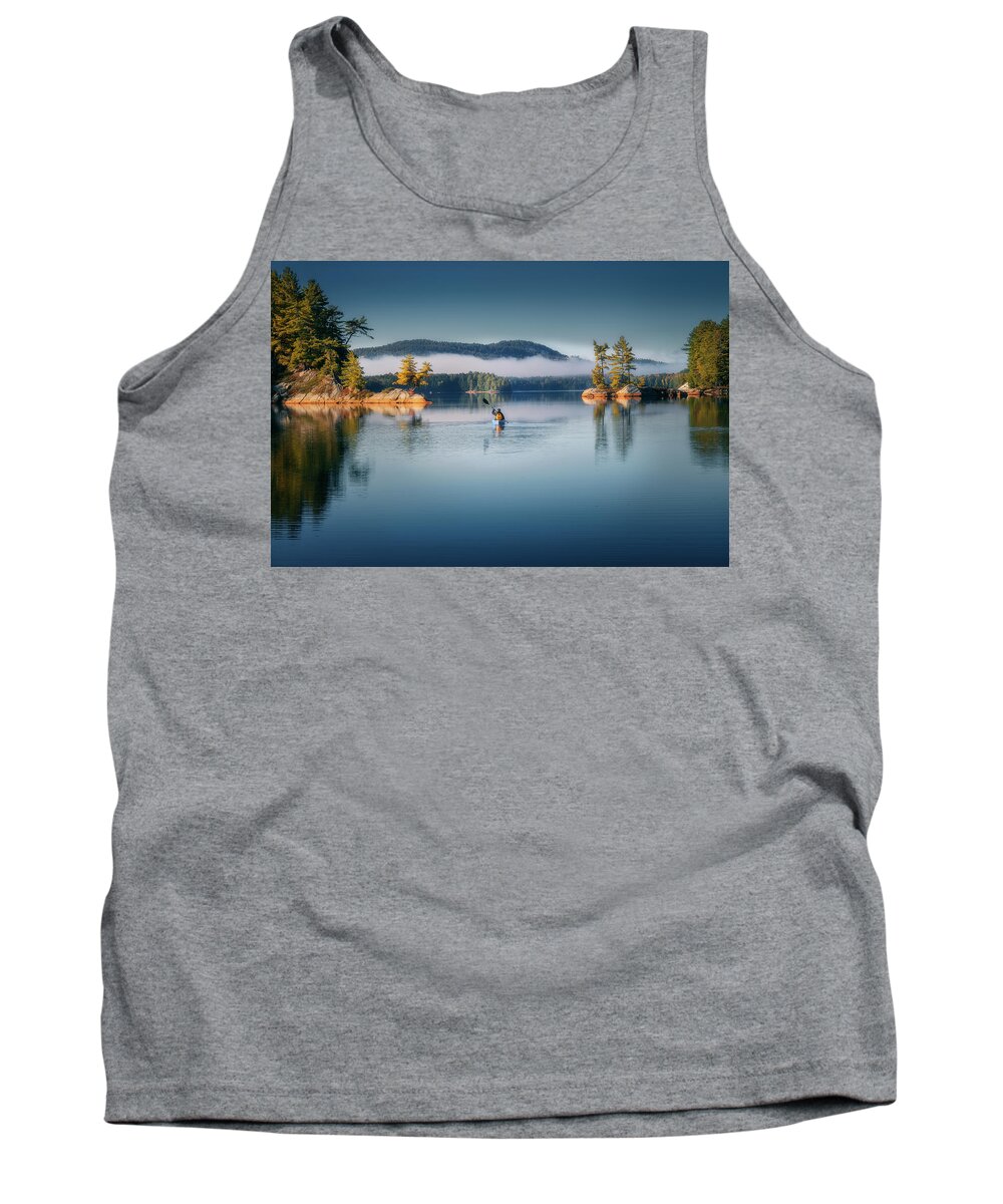 Autumn Tank Top featuring the photograph Gate to the mysterious land by Henry w Liu