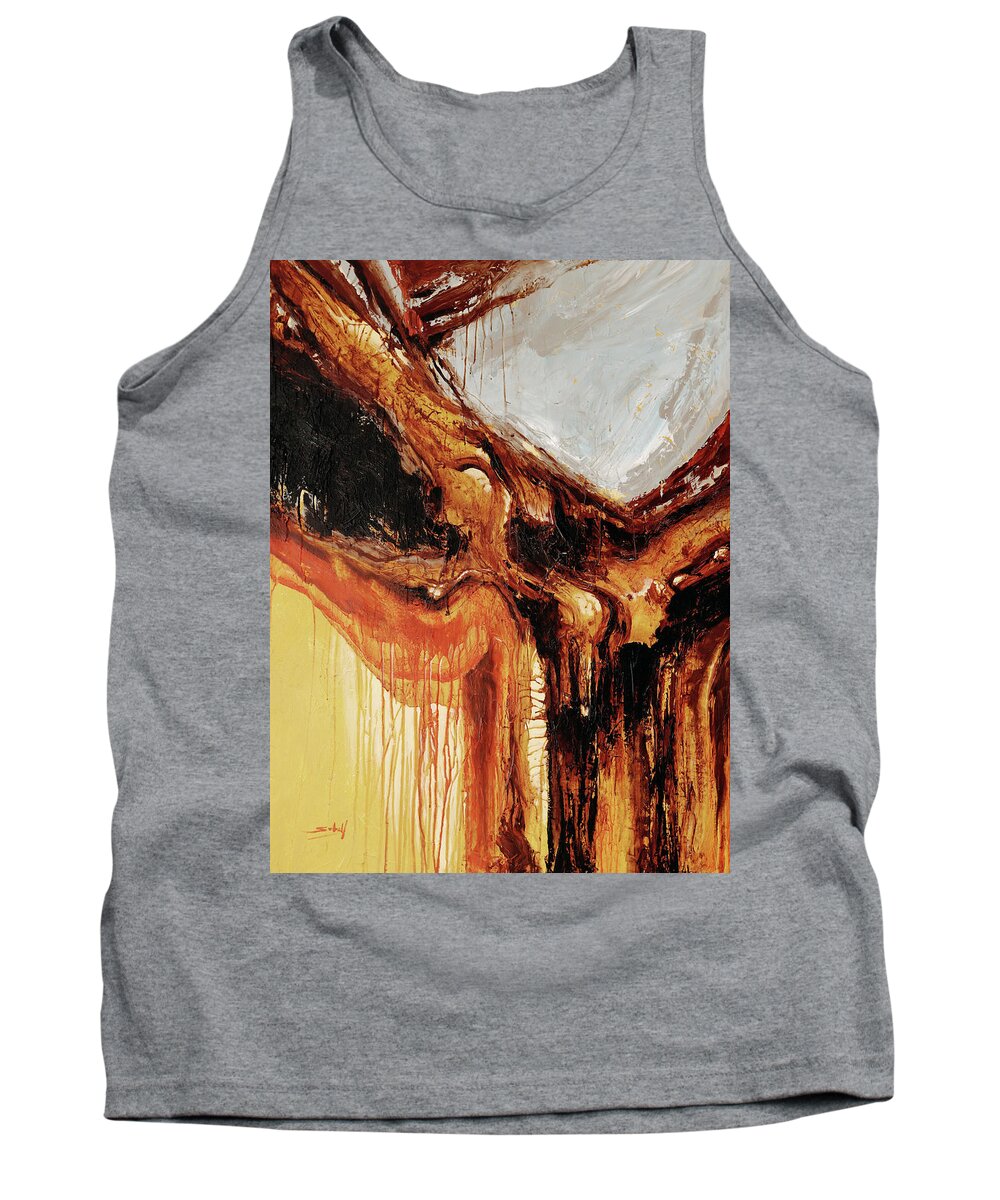 Nature Tank Top featuring the painting Gate to the unknown by Sv Bell