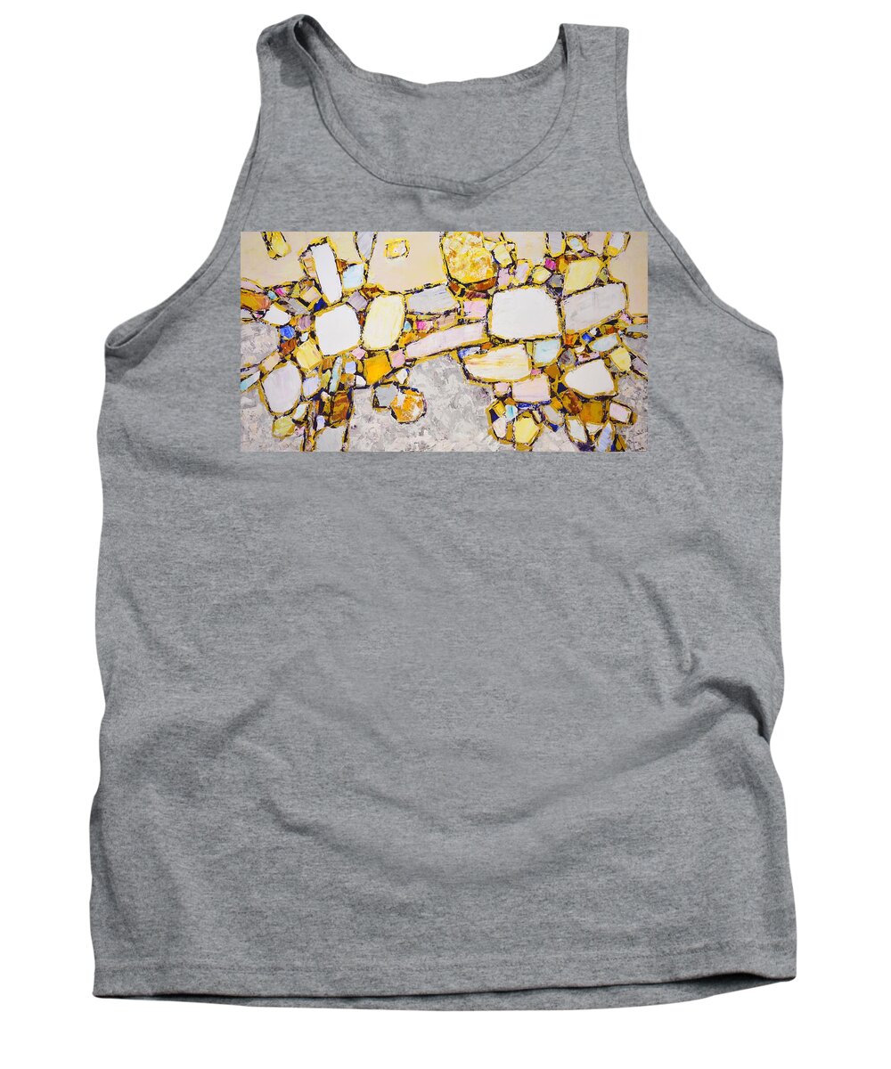 Stones Tank Top featuring the painting Gems and Gold. by Iryna Kastsova