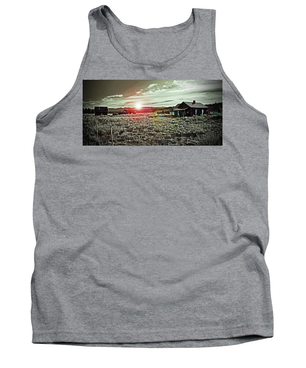 Ghost Town Tank Top featuring the digital art Ghost Town by Fred Loring