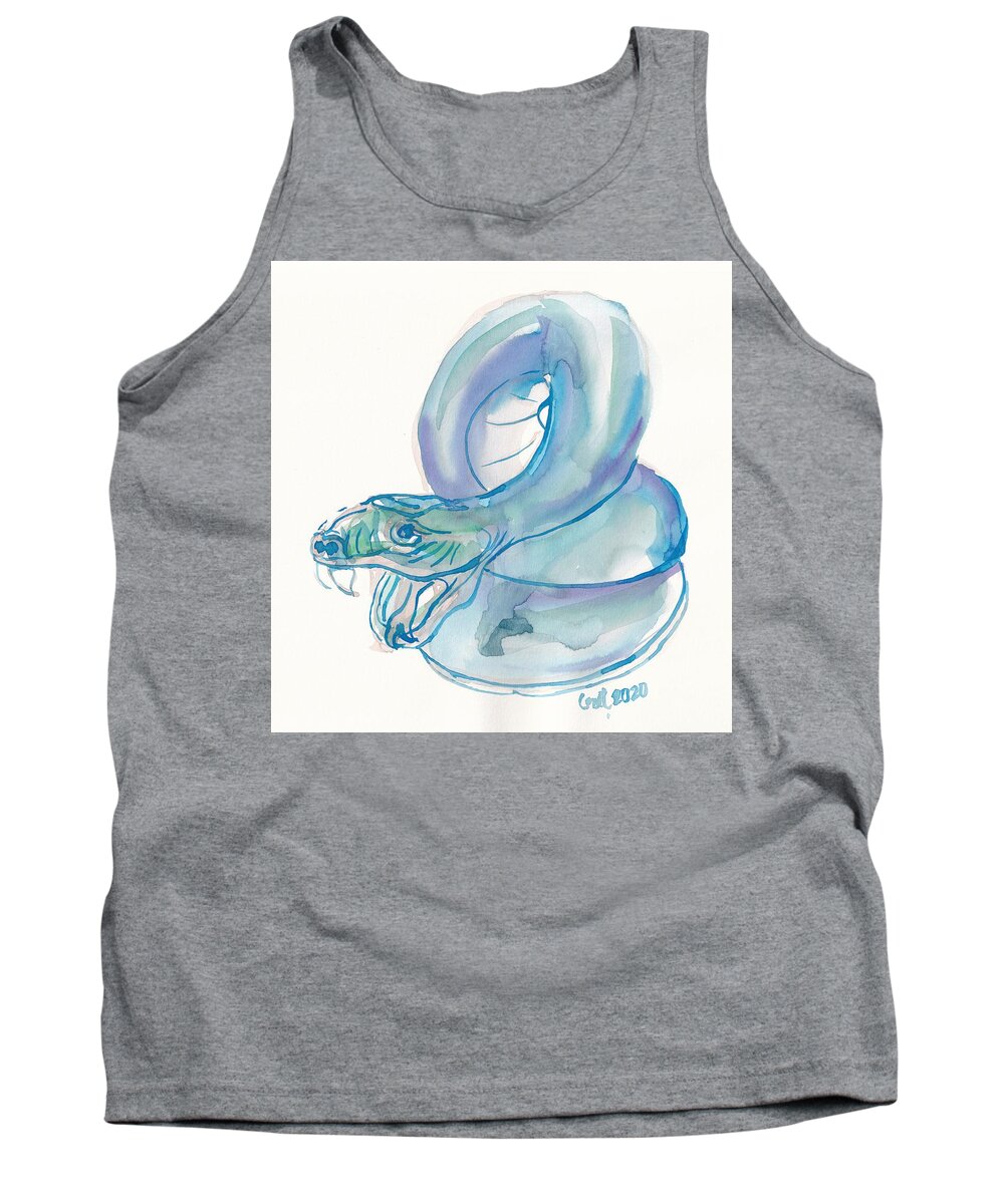 Miniature Tank Top featuring the painting Giant Snake by George Cret
