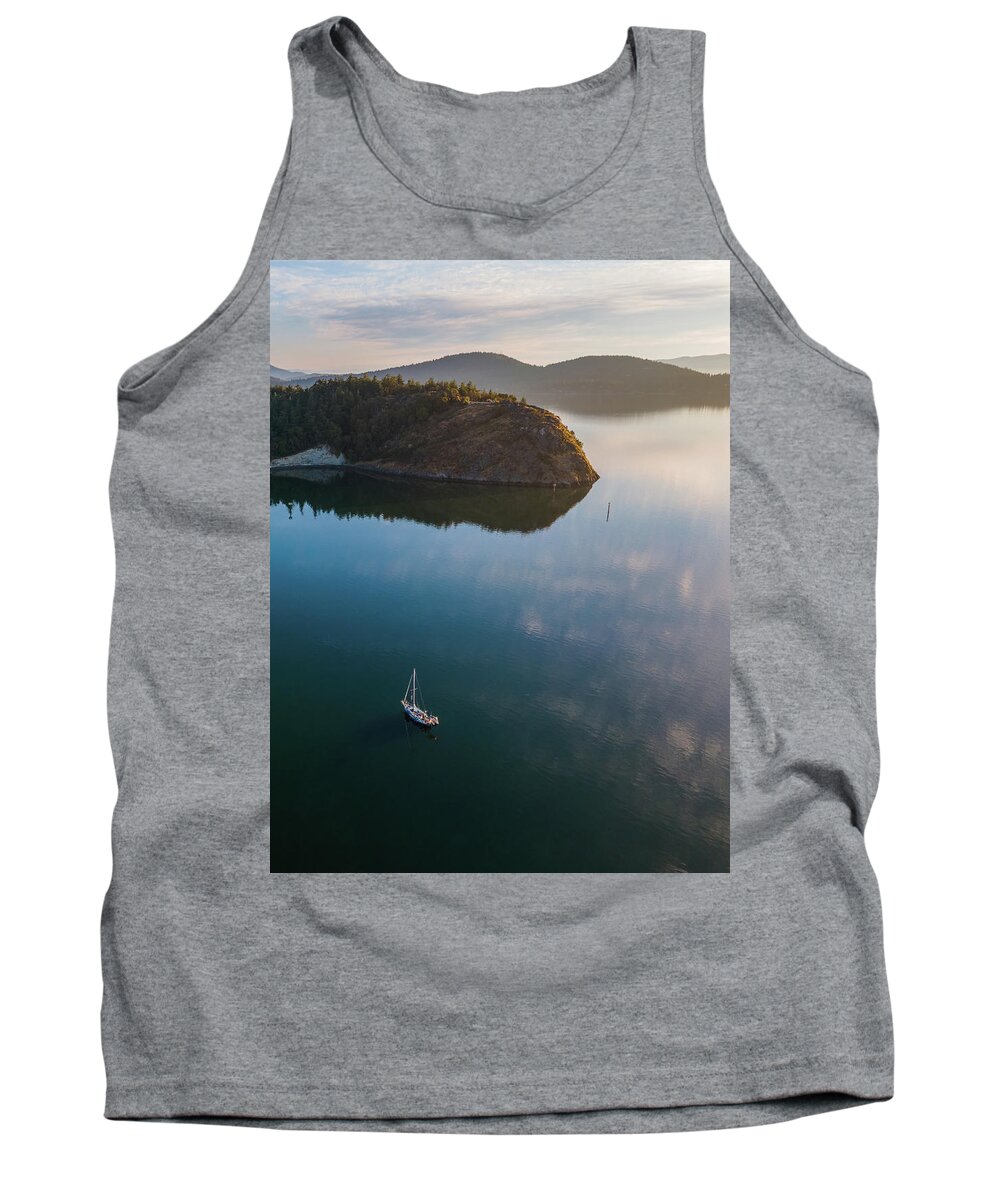 Sailboat Tank Top featuring the photograph Glassy Calm by Michael Rauwolf