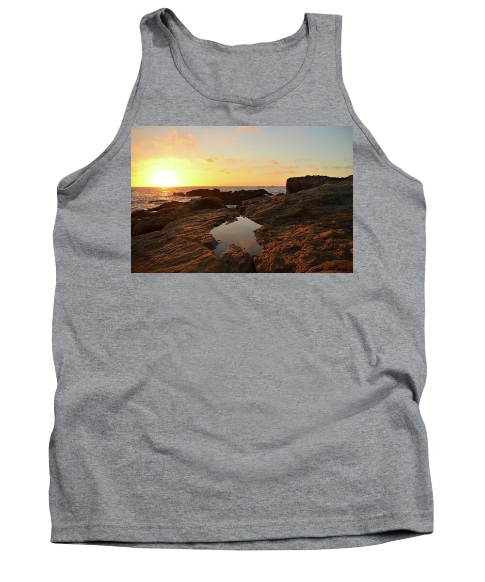  Tank Top featuring the photograph Glowing Sunset over the Tide Pools by Matthew DeGrushe