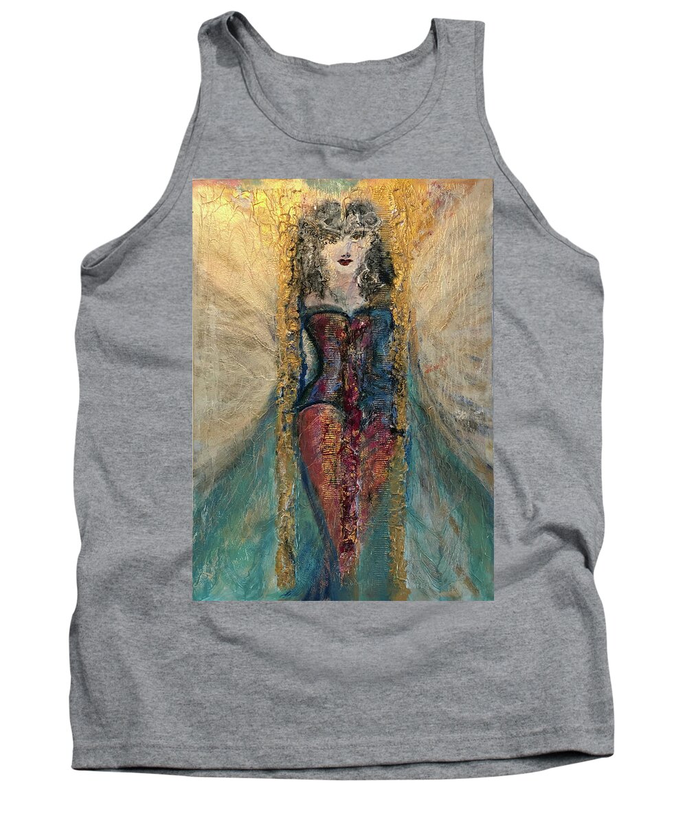 Woman Tank Top featuring the painting Goddess of Love by Leslie Porter