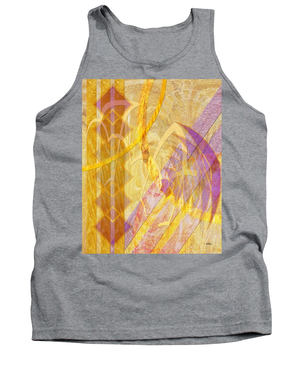 Gold Fusion Tank Top featuring the digital art Gold Fusion by Studio B Prints