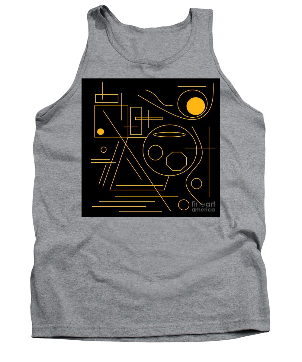 Black Tank Top featuring the digital art Golden Laps by Designs By L