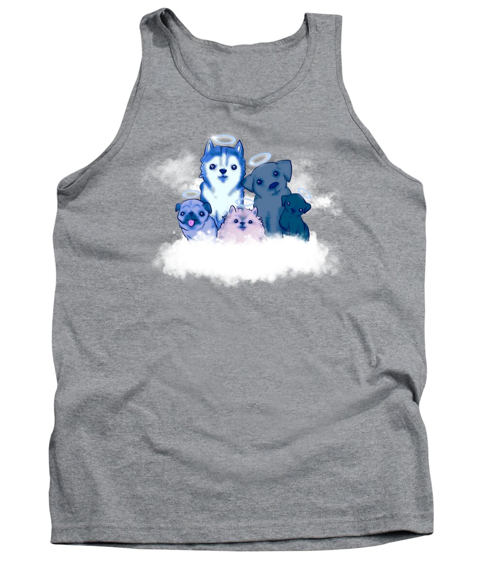 Dog Tank Top featuring the drawing Good Boy Heaven by Ludwig Van Bacon