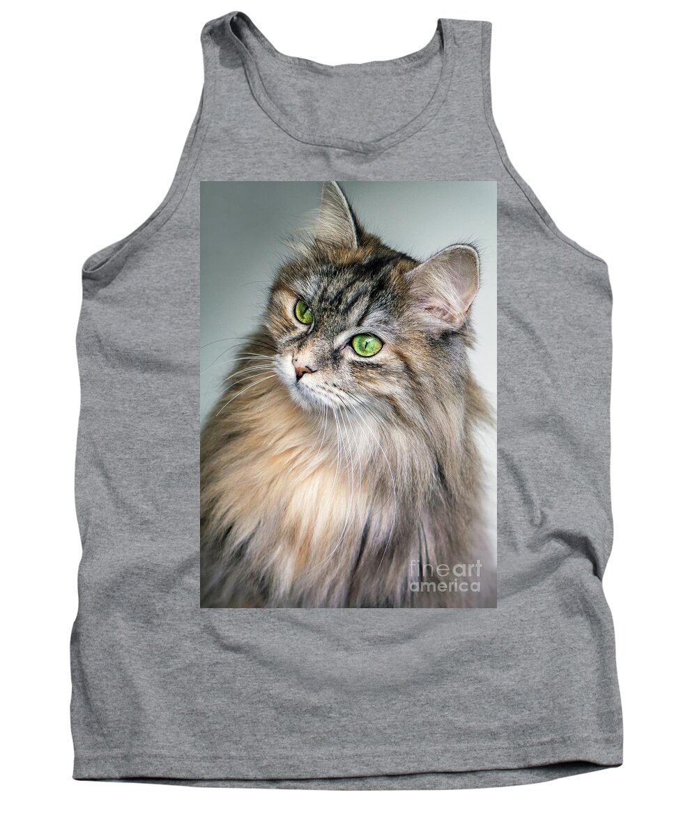 Sea Tank Top featuring the photograph Green Eyed Louie by Michael Graham