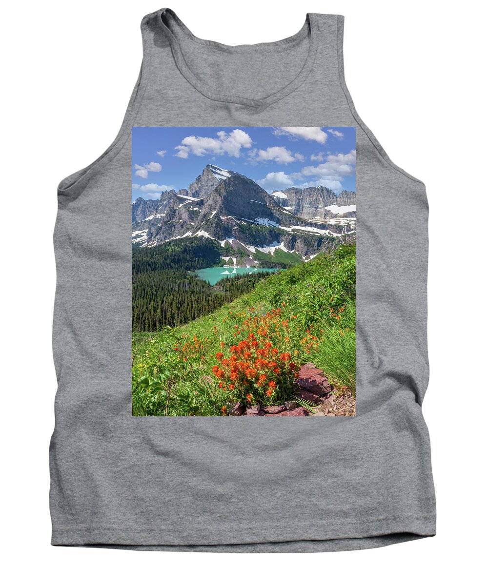 Glacier National Park Tank Top featuring the photograph Grinnell Lake Overlook Vertical by Jack Bell