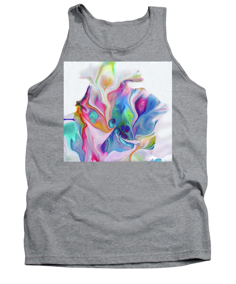 Colorful Abstract Tank Top featuring the painting Growing 1 by Deborah Erlandson