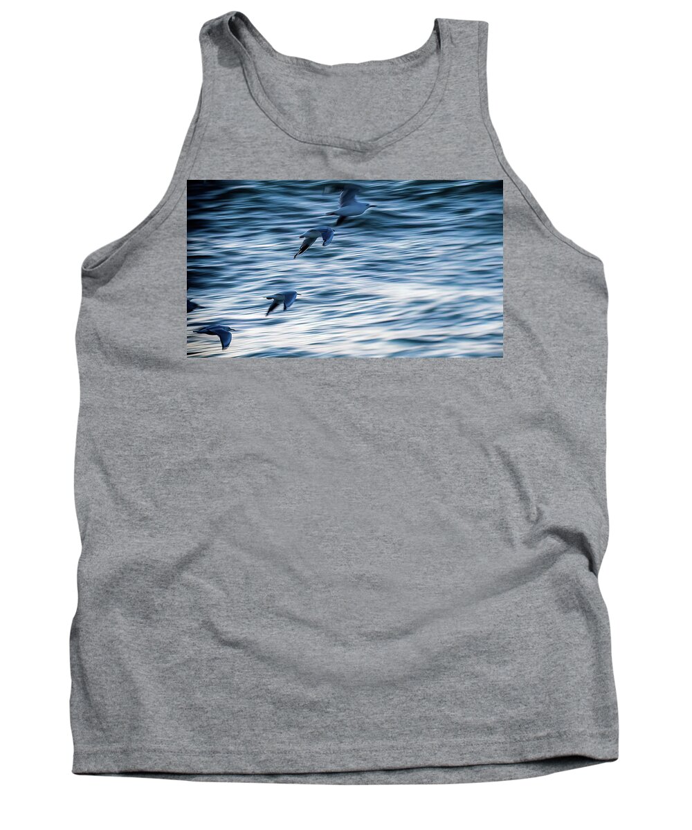 Gulls In Flight Tank Top featuring the photograph Gull flight by Johannes Brienesse