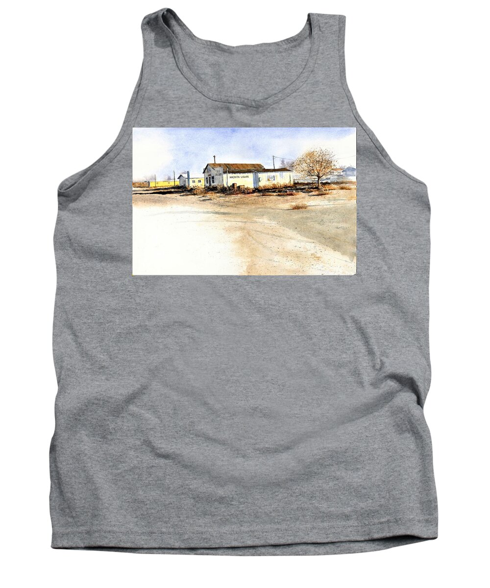 Old Saloon Tank Top featuring the painting Hachita Saloon by John Glass