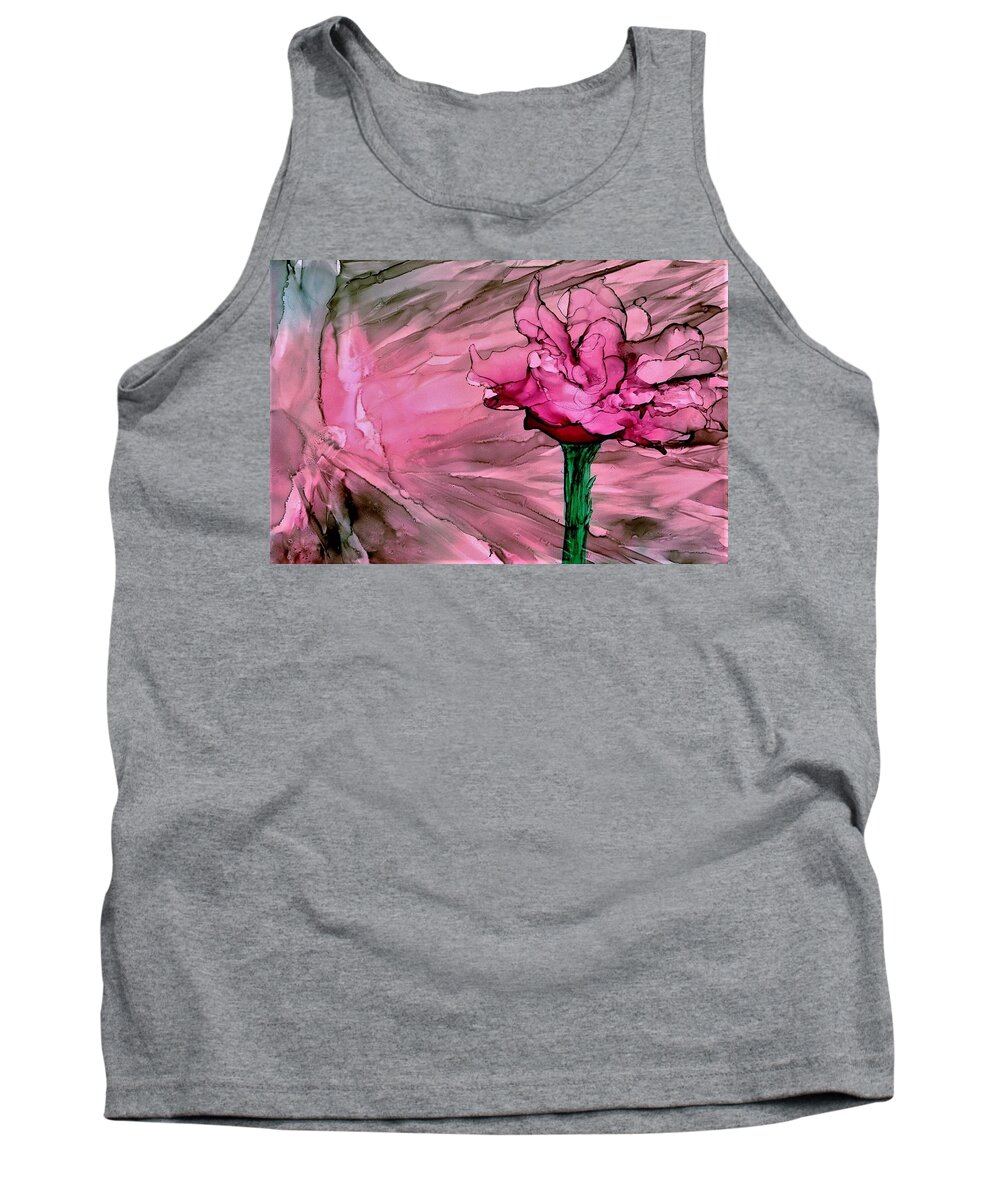 Pink Tank Top featuring the painting Happy Birthday by Angela Marinari