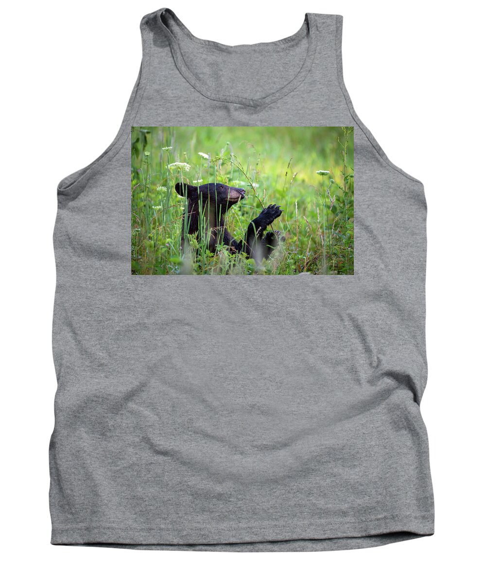 Great Smoky Mountains National Park Tank Top featuring the photograph Happy Black Bear by Robert J Wagner