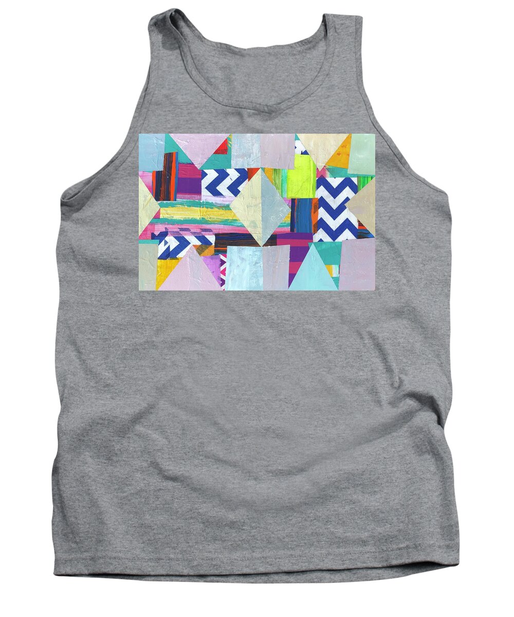 Happy Tank Top featuring the painting Happy Neighbors by Cyndie Katz