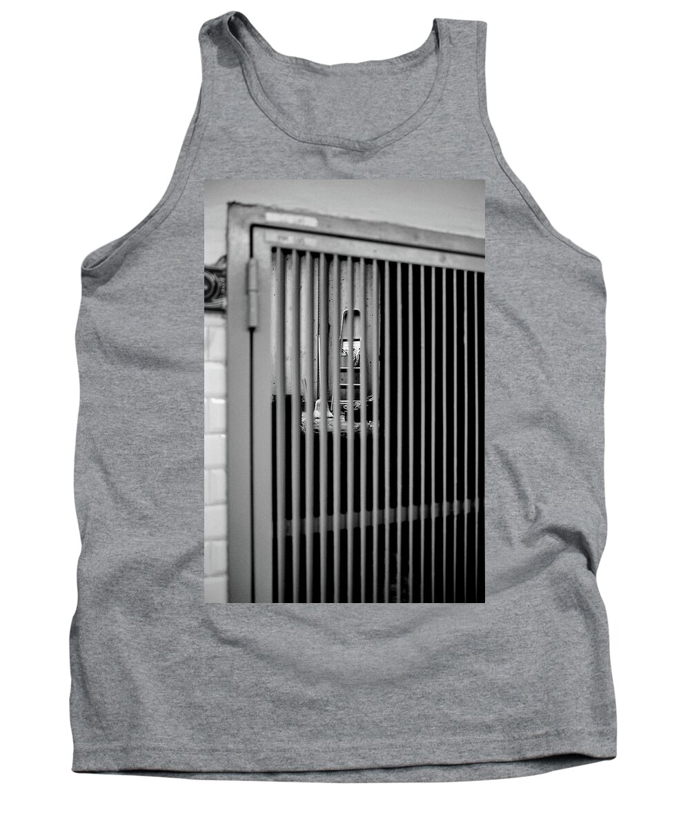 Black And White Tank Top featuring the photograph Hidden place in the metro station by Barthelemy De Mazenod
