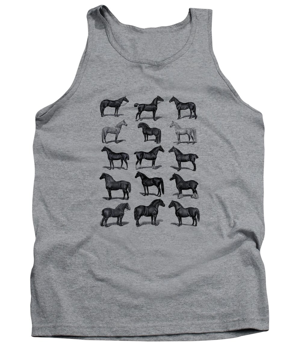 Horse Tank Top featuring the digital art Horse Chart by Madame Memento