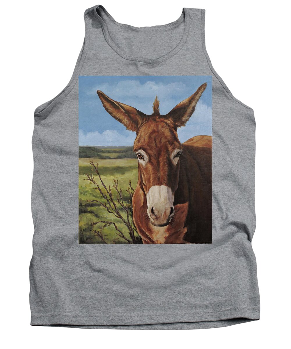 Donkey Tank Top featuring the painting I Do Carrots by Joan Frimberger