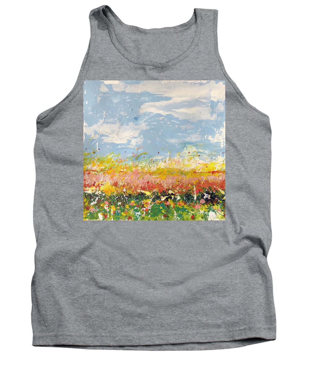 Landscape Tank Top featuring the painting I Wish I Were A Butterfly by Jacqui Hawk