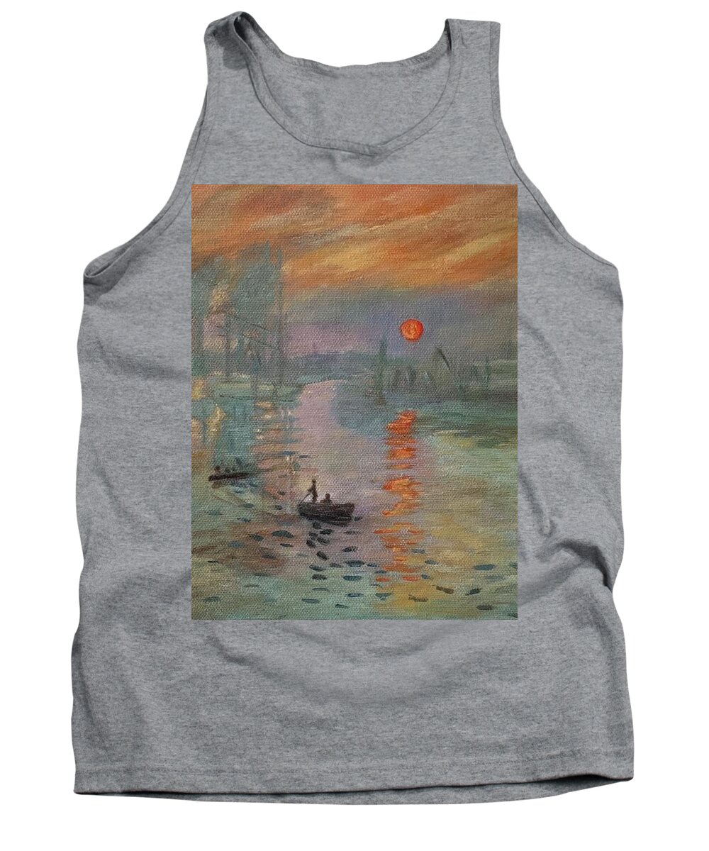 Monet Tank Top featuring the painting Impression Sunrise by Jane Ricker