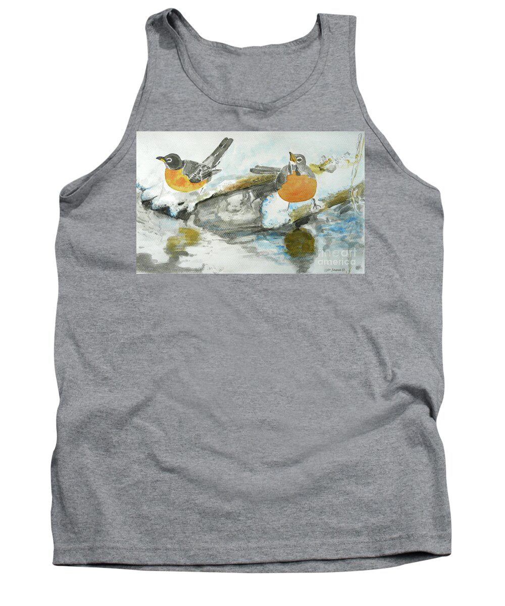 Birds Tank Top featuring the painting In anticipation by Jasna Dragun