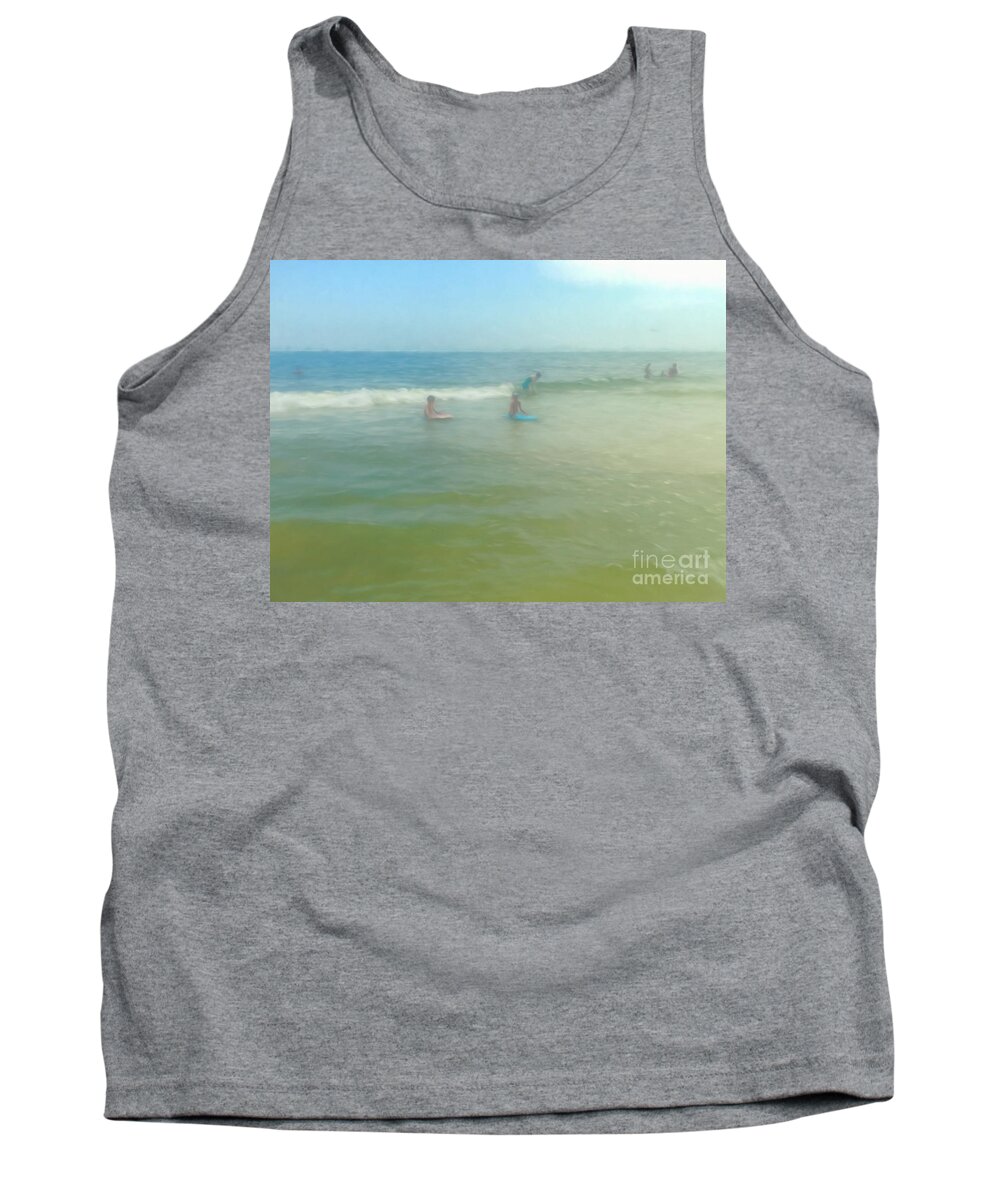 Beach Tank Top featuring the photograph In the Ocean - digital watercolor by Kathleen K Parker