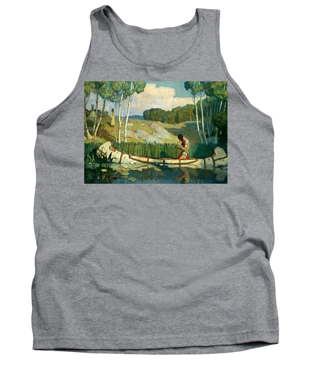 “n C Wyeth” Tank Top featuring the digital art Indian Love Call by Patricia Keith