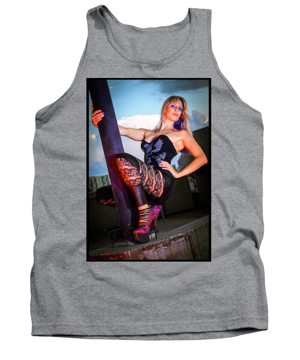 Cosplay Tank Top featuring the photograph Industrial Pinup #3 by Christopher W Weeks