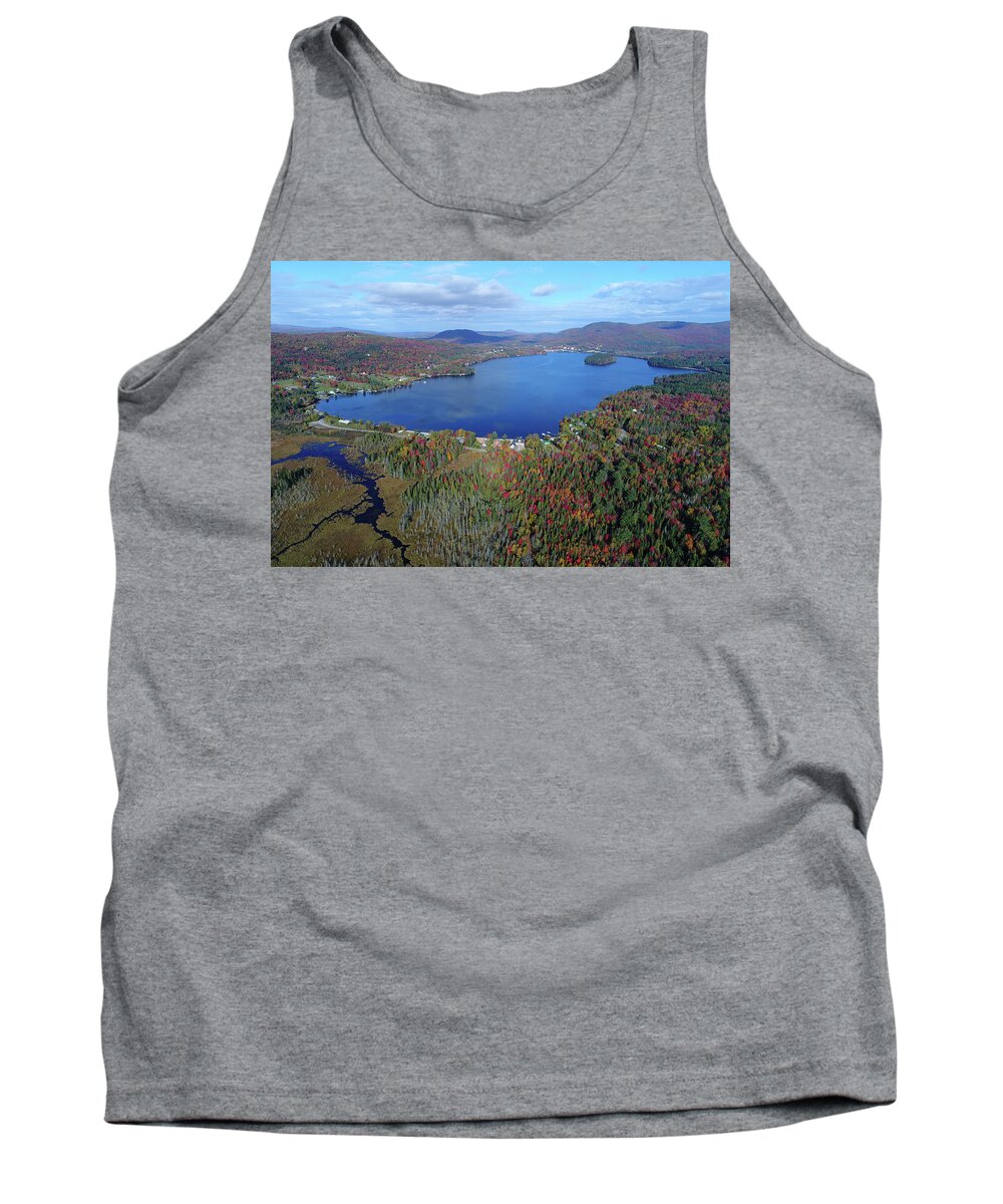 Vermont Photography Tank Top featuring the photograph Island Pond Vermont October 2017 by John Rowe