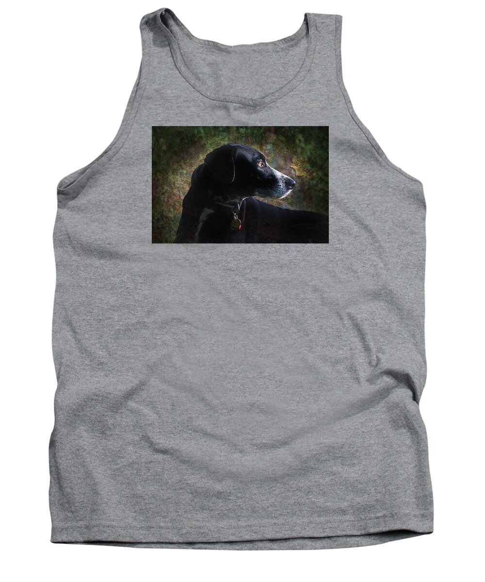 Dog Image Print Tank Top featuring the photograph Jazz's Portrait by David Davies