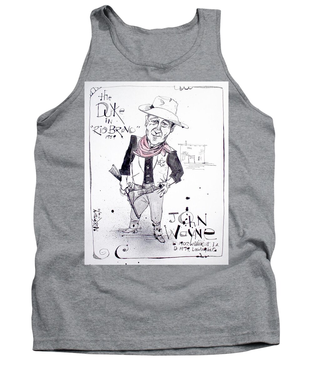  Tank Top featuring the drawing John Wayne by Phil Mckenney