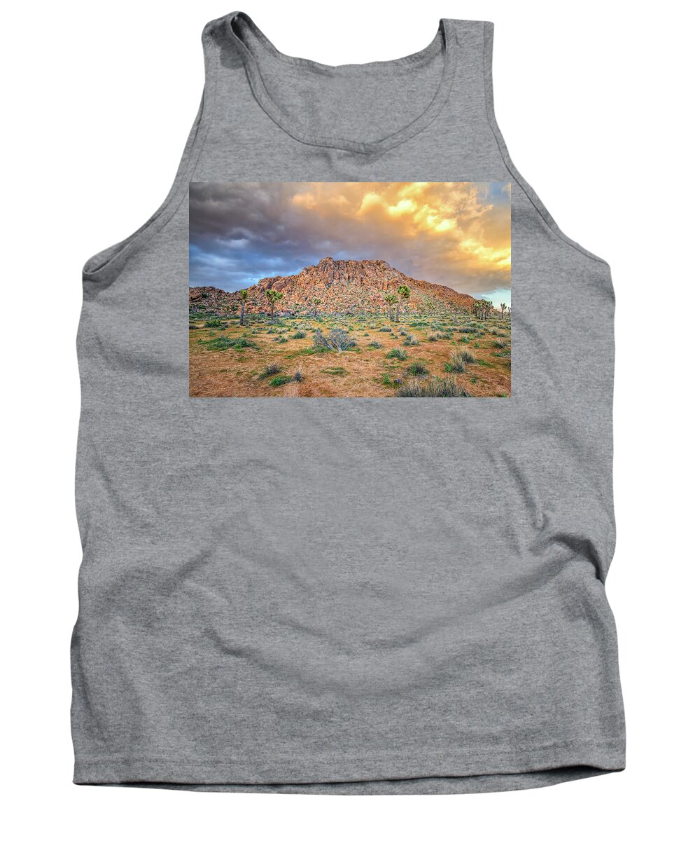 Joshua Tree Tank Top featuring the photograph Joshua Tree National Park At Sunset #2 by Joseph S Giacalone