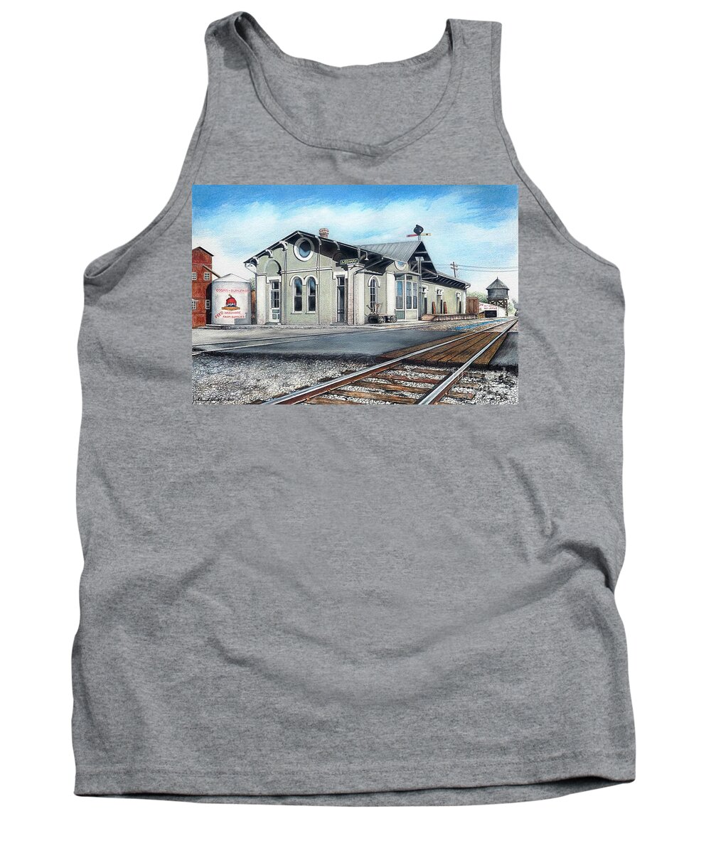Train Station Tank Top featuring the drawing Just a Memory by David Neace