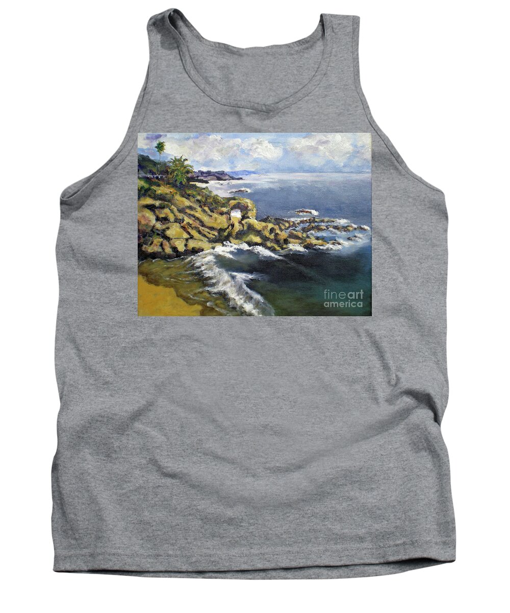 Sea Tank Top featuring the painting Key Hole Arch Laguna by Randy Sprout