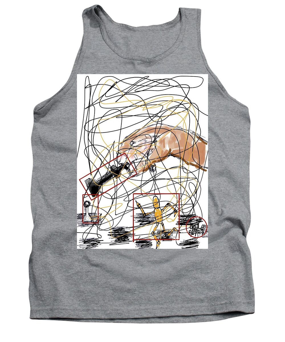  Tank Top featuring the painting King Moves by Oriel Ceballos