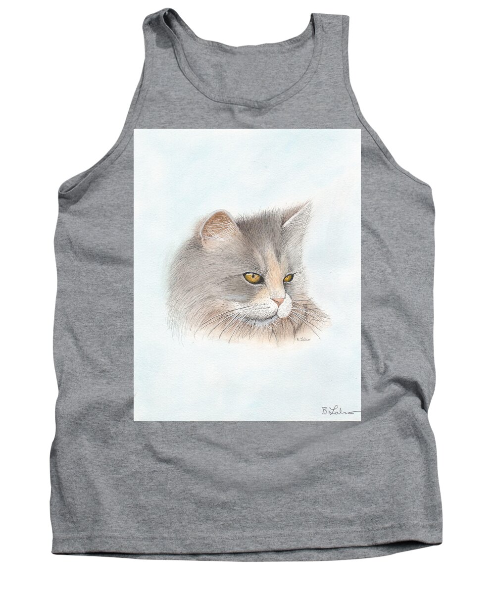Kitty Tank Top featuring the painting Kitty by Bob Labno