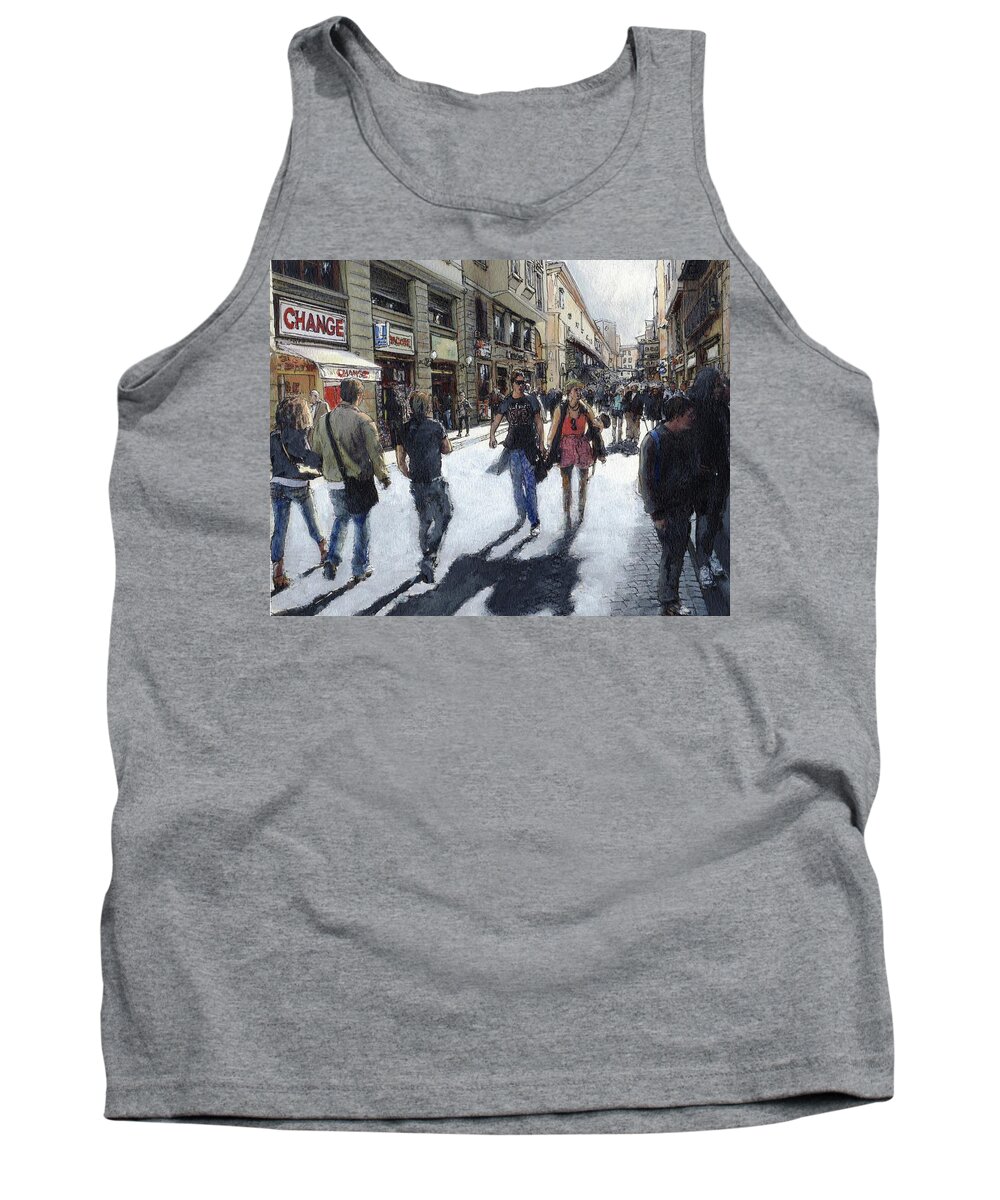 Barcelona Tank Top featuring the pastel La Rambla by Randy Sprout