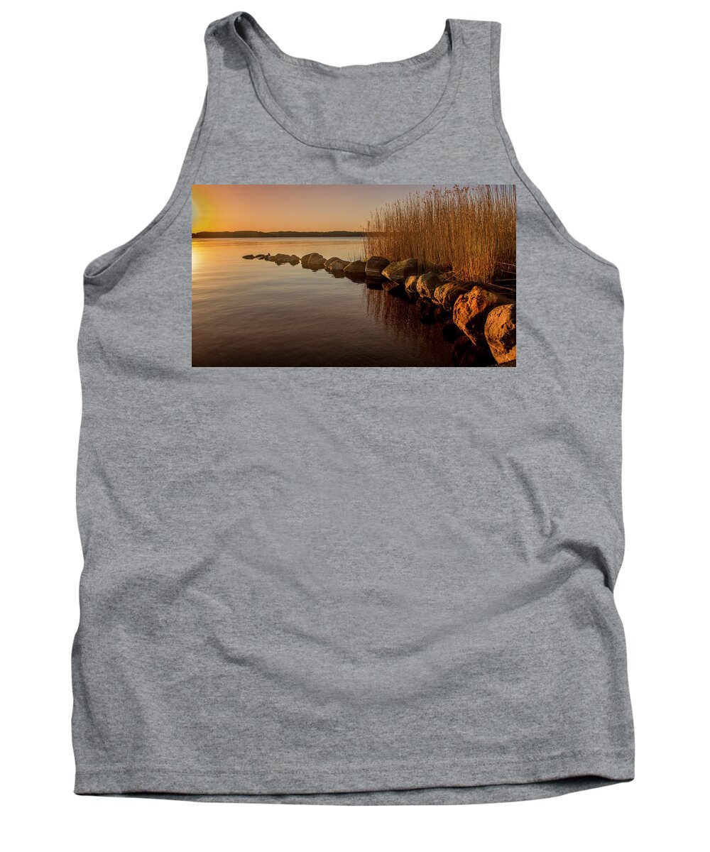Lake Tank Top featuring the photograph Lake in beautiful sunset by Karlaage Isaksen