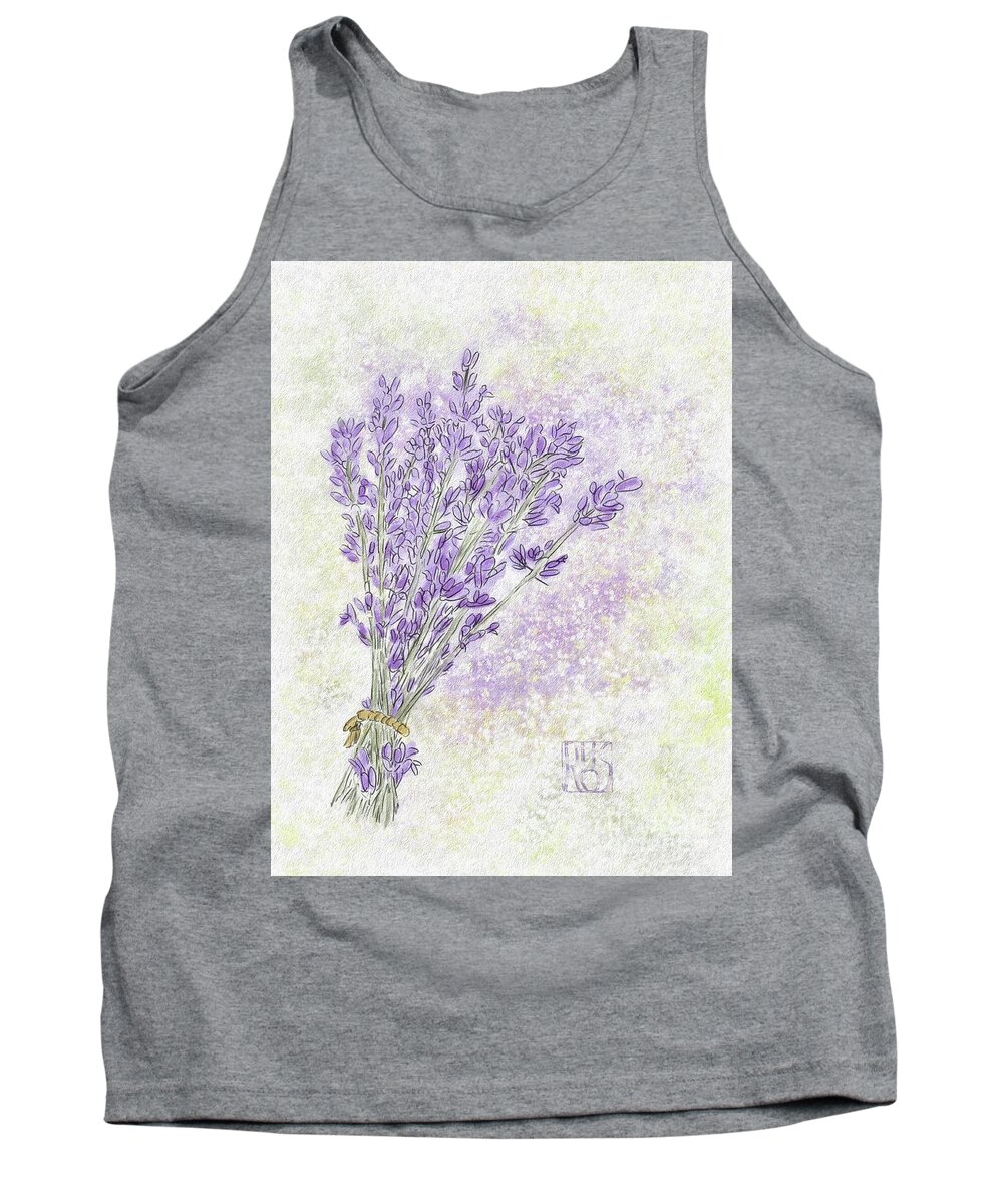 Lavender Tank Top featuring the painting Lavender Puff by Horst Rosenberger