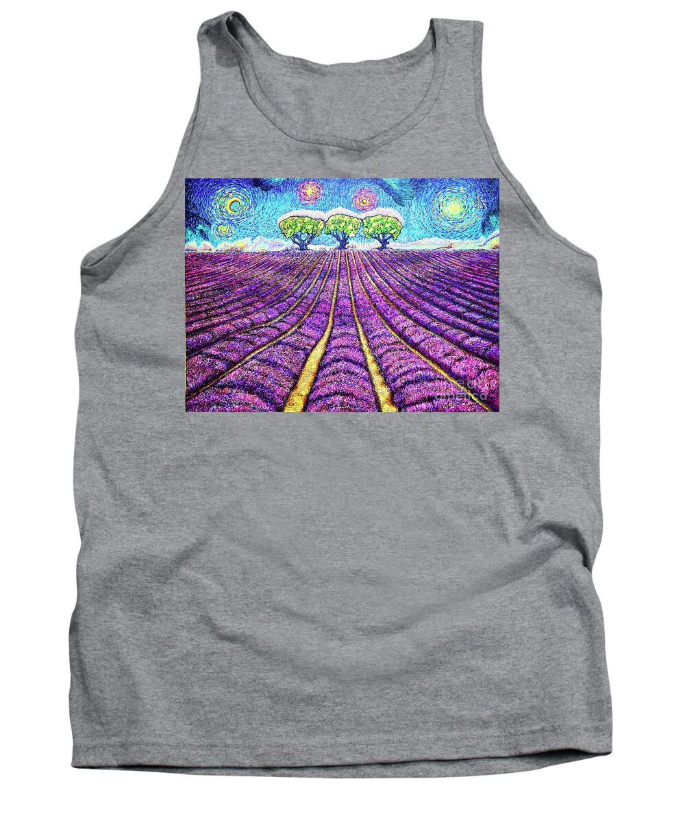 Lavender Tank Top featuring the painting Lavender by Viktor Lazarev