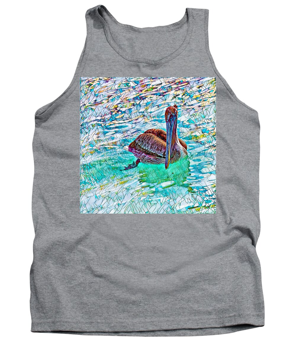 Pelican Tank Top featuring the digital art Life is good by Tatiana Travelways