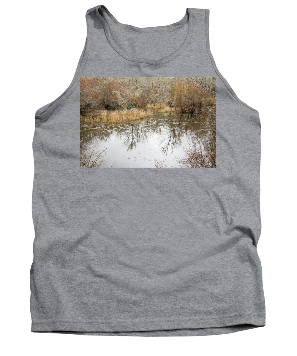 Pond Tank Top featuring the photograph Lily Pad Pond Solace by Ed Williams