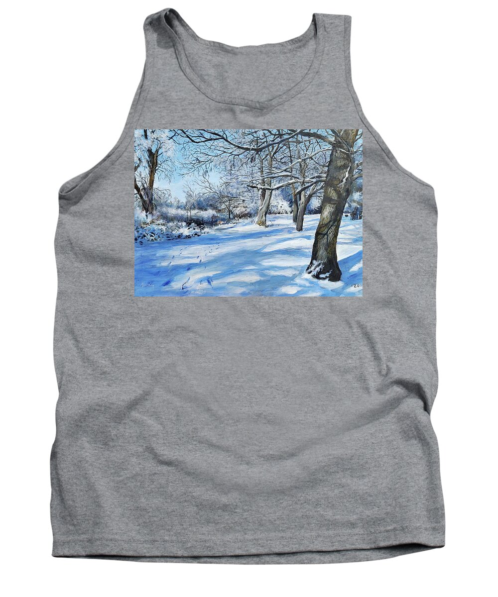 Winter Tank Top featuring the painting Love Is Blue by William Brody
