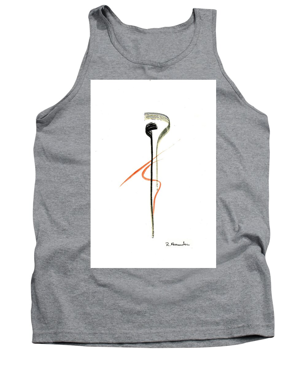 Abstract Tank Top featuring the drawing Lovers by Raymond Fernandez