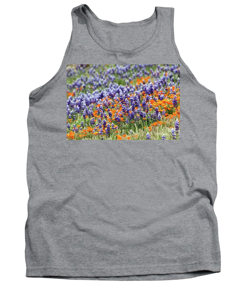 Lupine Tank Top featuring the photograph Lupines and Poppies by Vivian Krug Cotton