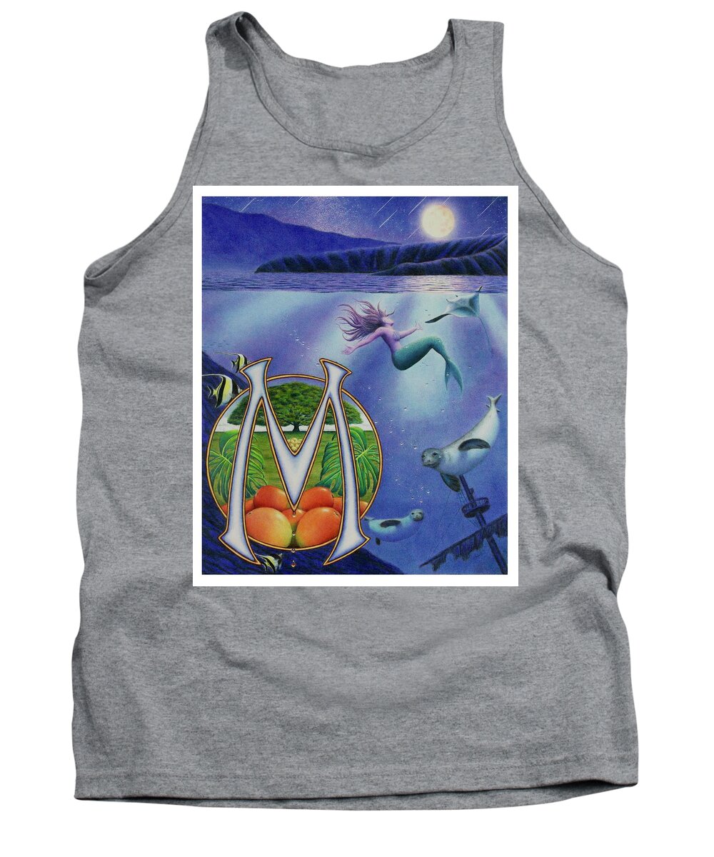 Kim Mcclinton Tank Top featuring the drawing M is for Monk Seal by Kim McClinton