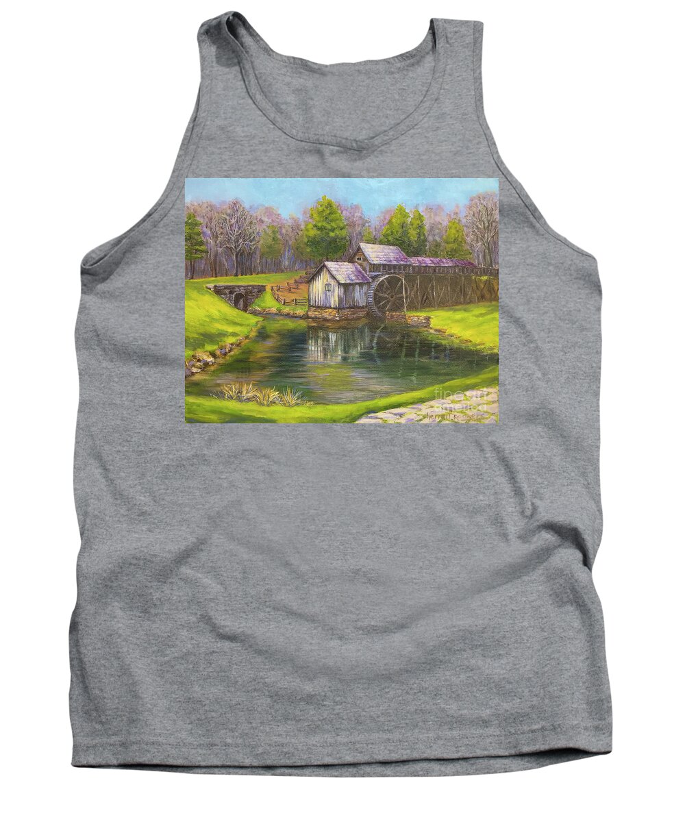 Original Art Tank Top featuring the painting Mabrey Mill by Sherrell Rodgers