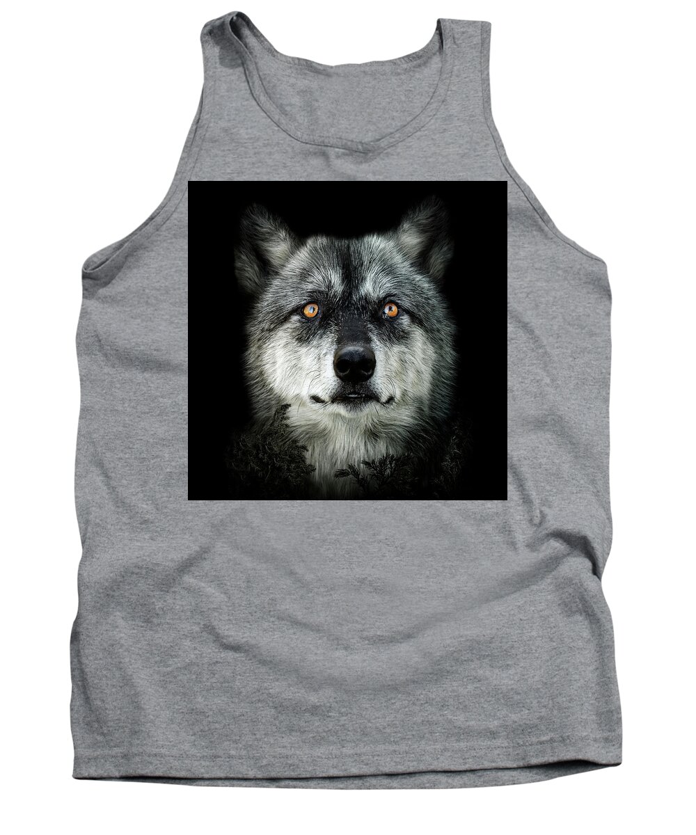 Wolf Tank Top featuring the digital art Majestic by Maggy Pease